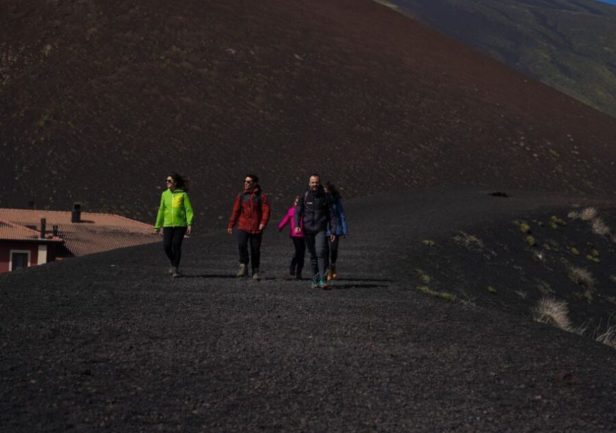 Catania: Guided Tour of Etna with Wine Tasting & Appetizers - Pickup, Climb, and the Sapienza Refuge Portion