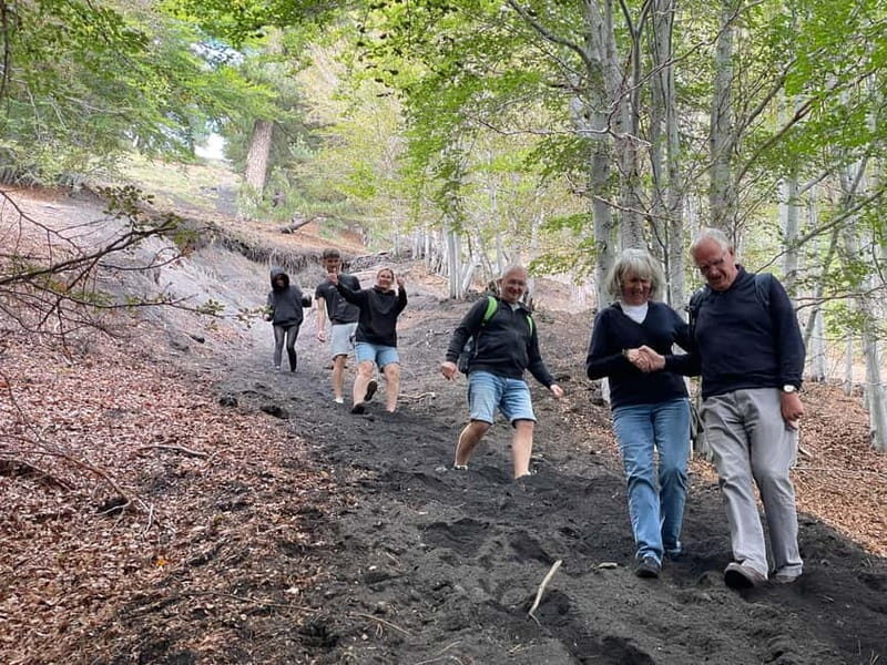 ETNA VOLCANO: Excursion to the Craters of 2002 - Climbing the lava channel to the crater edge